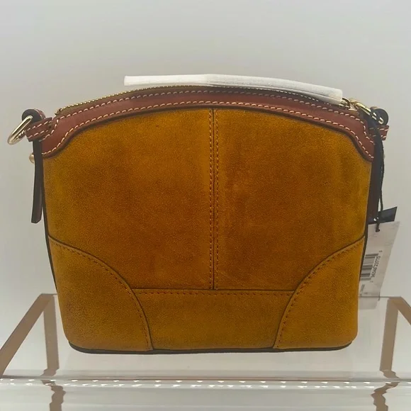 Dooney & Bourke Suede Mini Domed Crossbody Honey - Picture 3 of 15